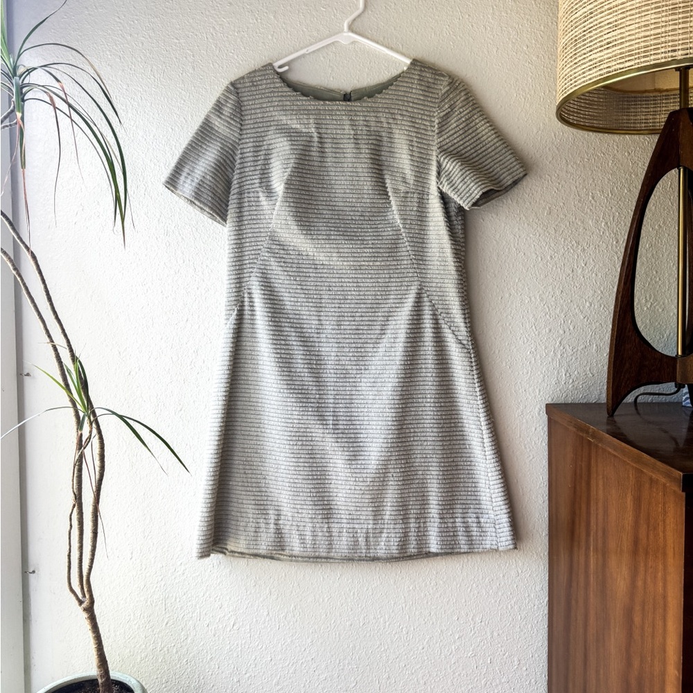 Silver Micro Fringe 1960s Trapeze Mini Dress